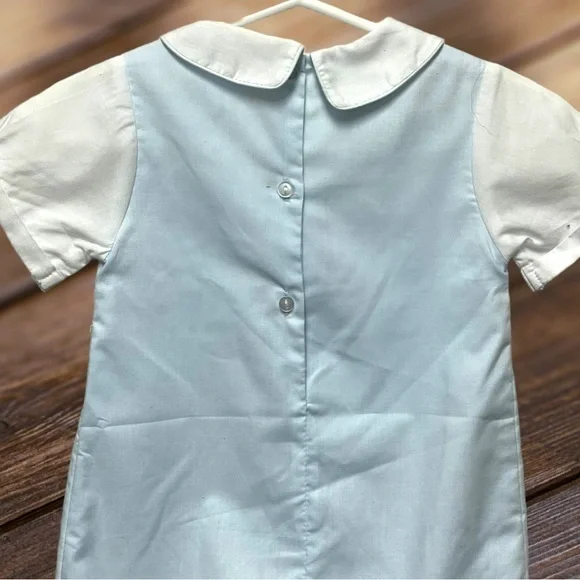 PETIT AMI Blue & White Romper EUC Worn once for pictures. 6 months - Picture 6 of 7